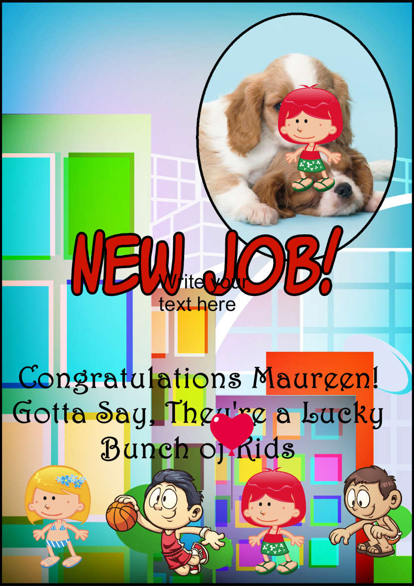 New Job Photo Card - card made with Crafty Bob's Card Creator
