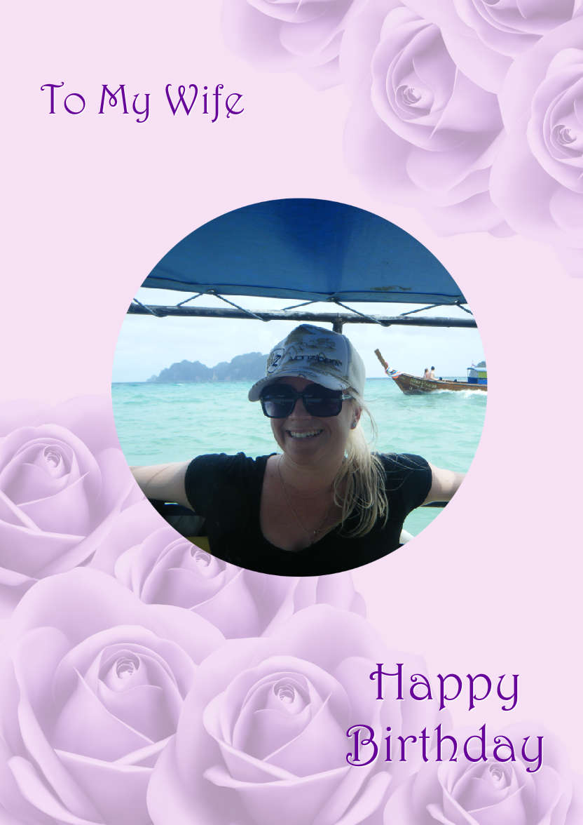 Purple Roses Background - card made with Crafty Bob's Card Creator