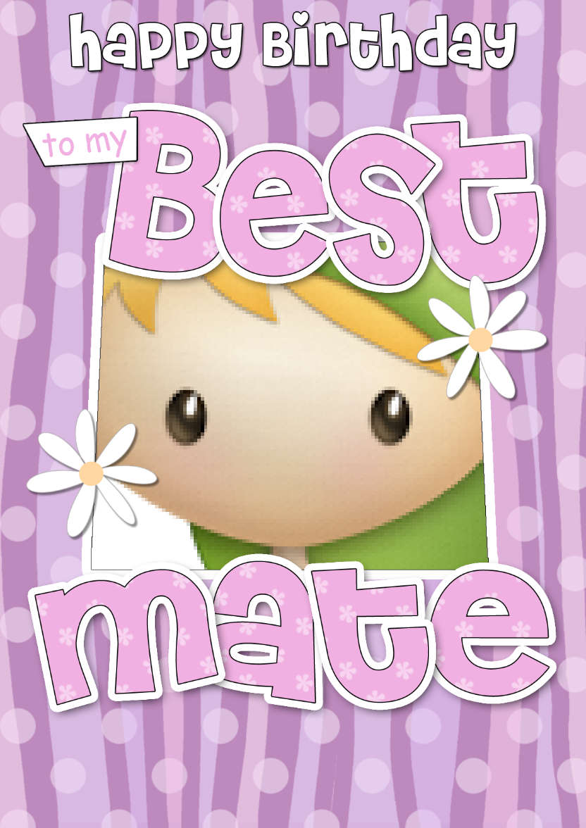 Birthday Best Mate Photo Upload Card - card made with Crafty Bob's Card Creator