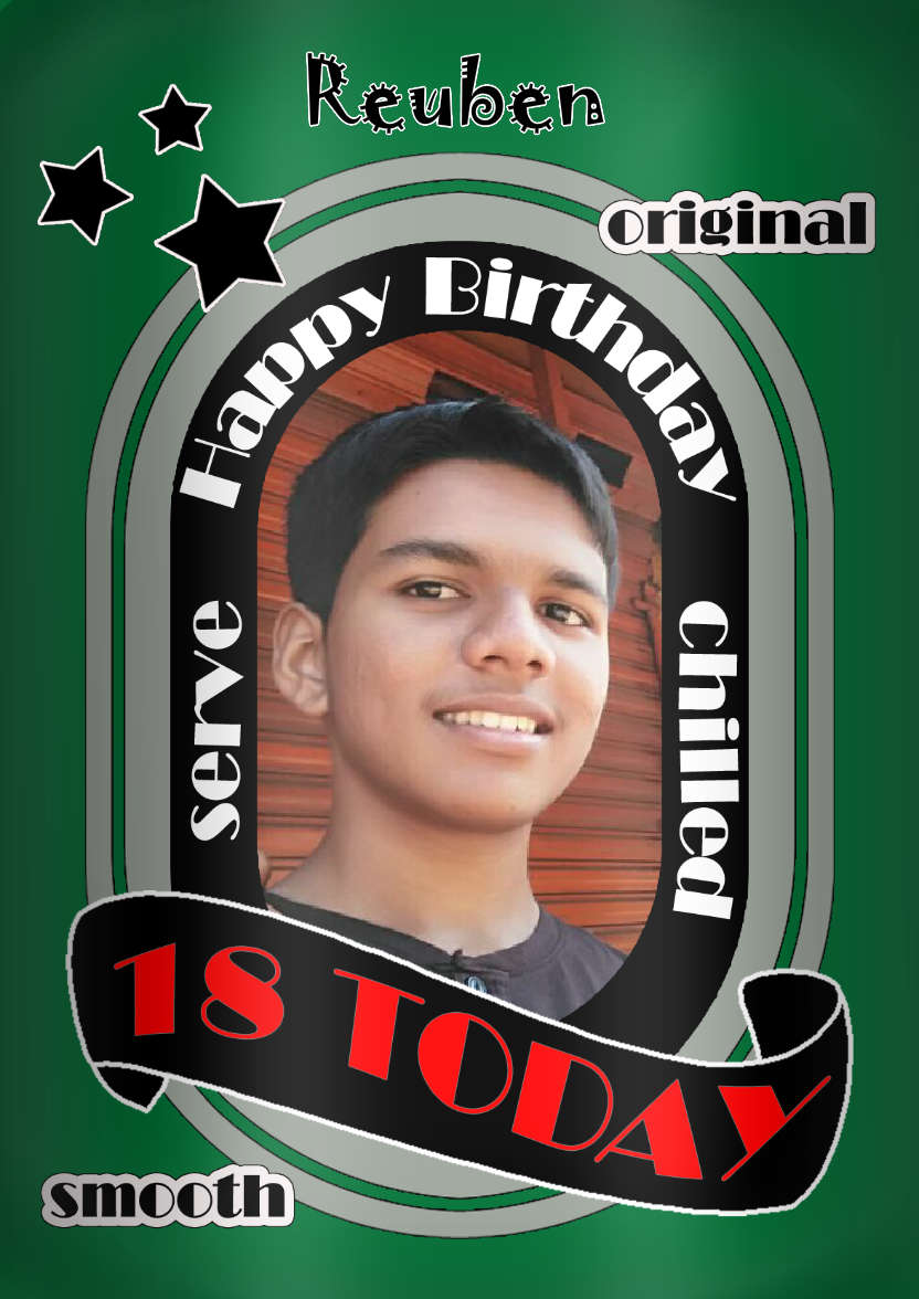 Beer Can 18th Birthday Photo Upload Card - card made with Crafty Bob's Card Creator