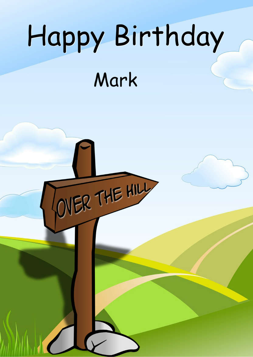 Over the Hill Birthday Card - card made with Crafty Bob's Card Creator