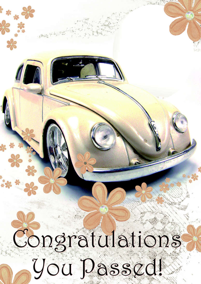 Congratulations Driving Test Female - card made with Crafty Bob's Card Creator