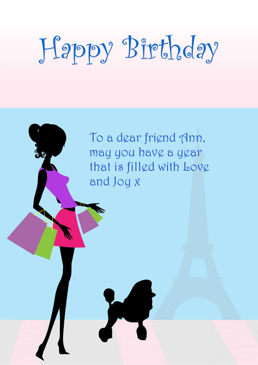 Shopping in Paris - card made with Crafty Bob's Card Creator