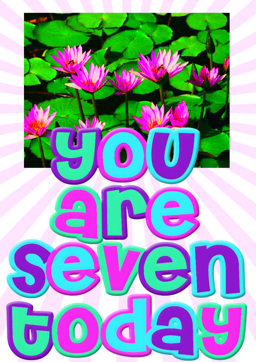 You Are Seven Girls Birthday Card - card made with Crafty Bob's Card Creator