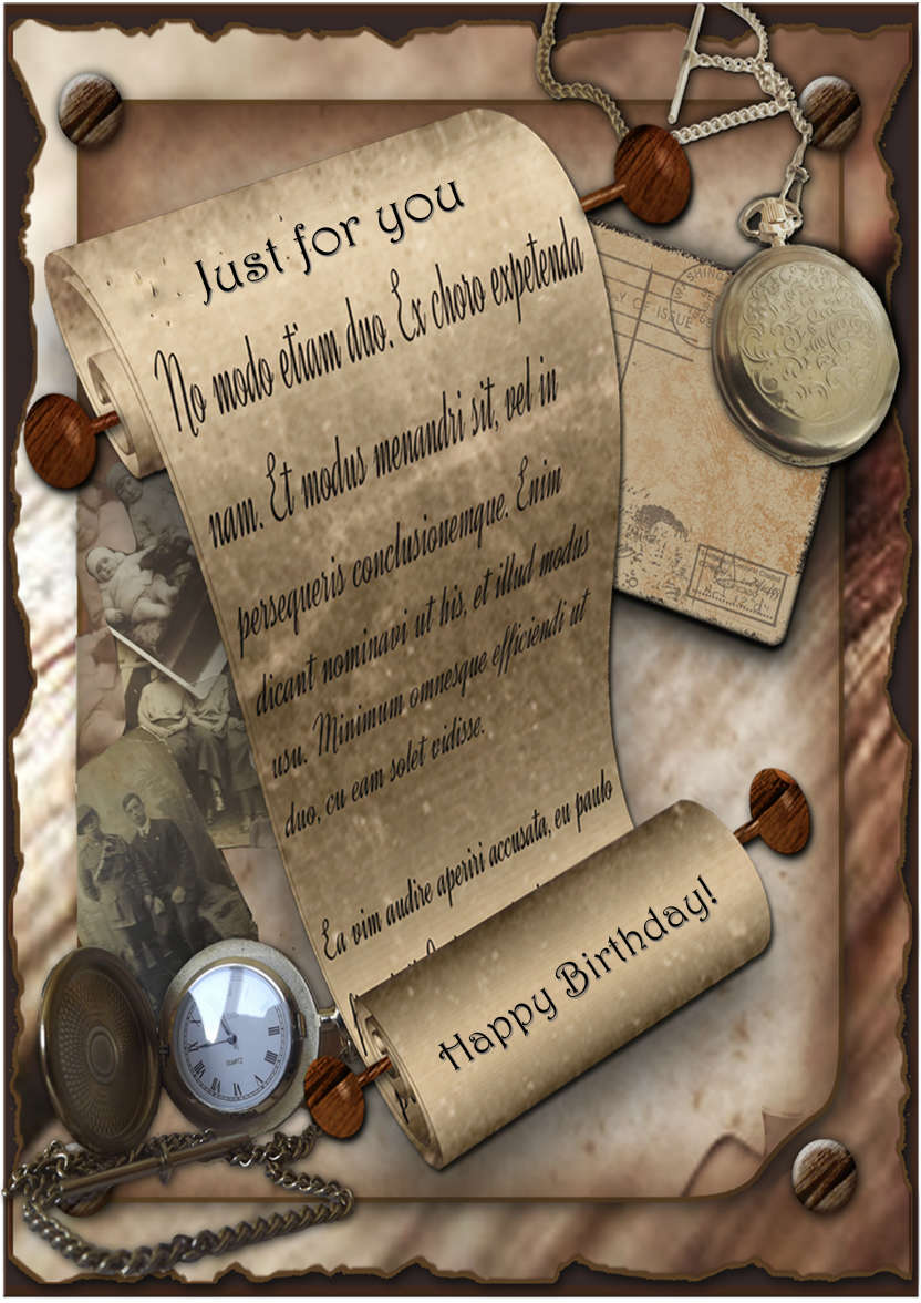 Vintage Scroll - card made with Crafty Bob's Card Creator