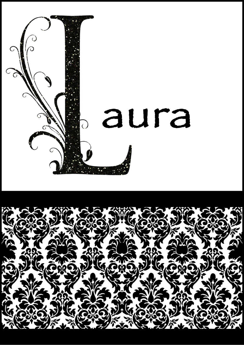 Damask Monogram Letter L Card - card made with Crafty Bob's Card Creator