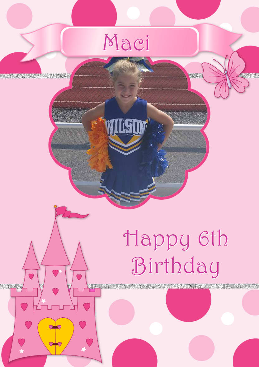 Pretty Princess Photo Card - card made with Crafty Bob's Card Creator
