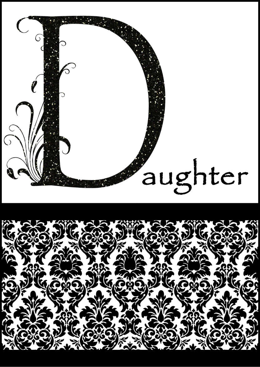 Damask Monogram Letter D Card - card made with Crafty Bob's Card Creator