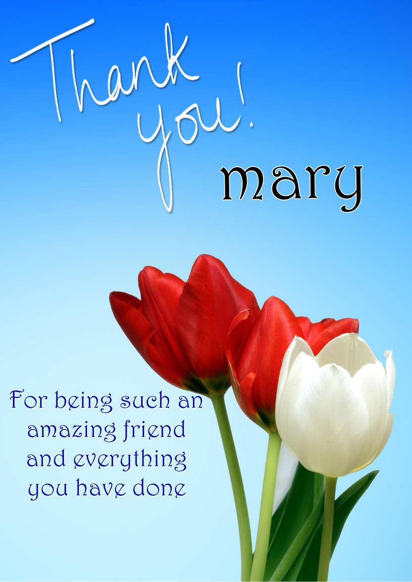 Thank You Tulips Card Front - card made with Crafty Bob's Card Creator