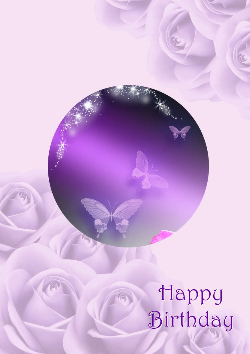 Purple Roses Background - card made with Crafty Bob's Card Creator