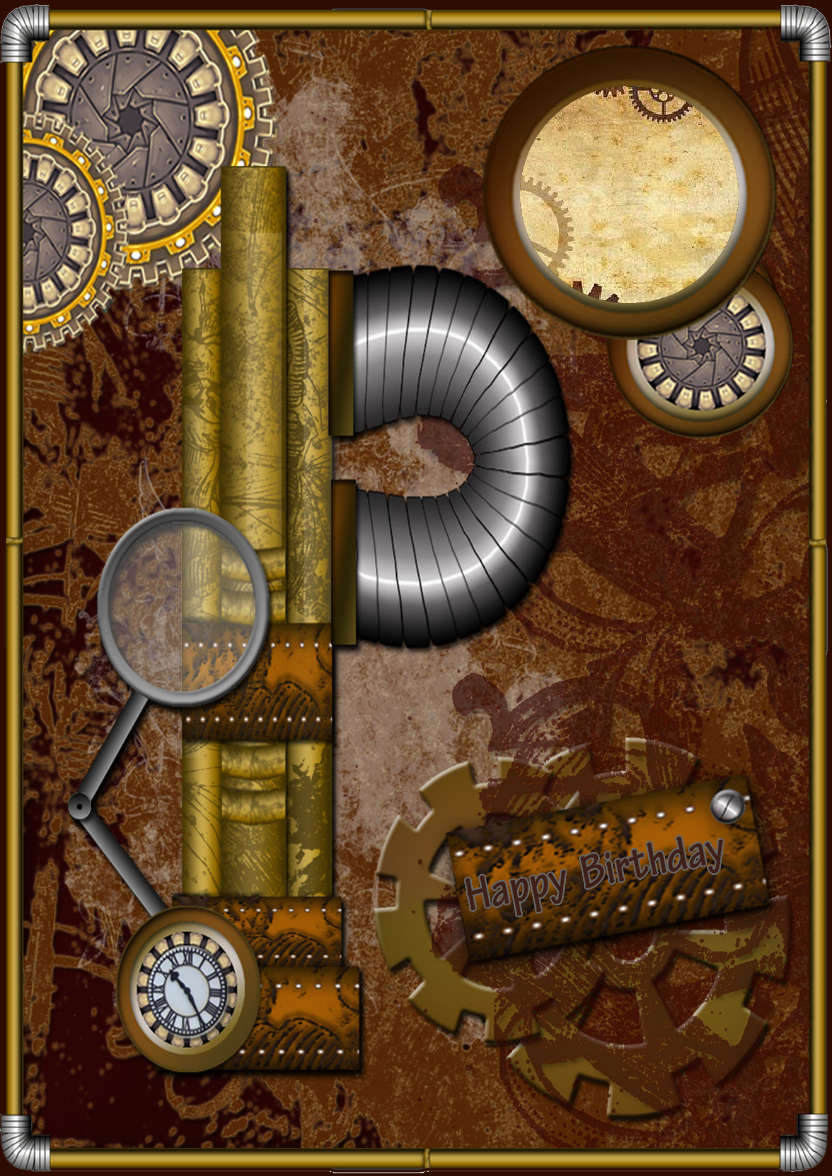 Fabulous Steampunk - card made with Crafty Bob's Card Creator