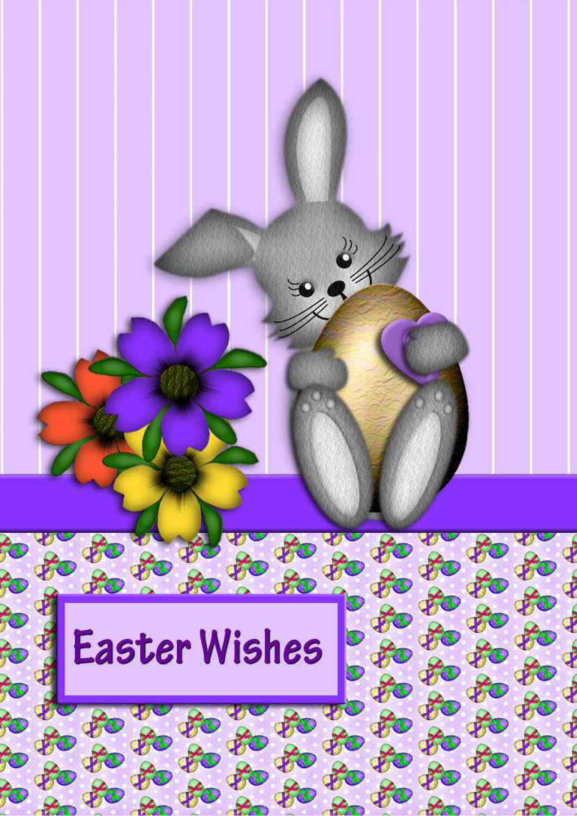 Easter Bunny with Egg - card made with Crafty Bob's Card Creator