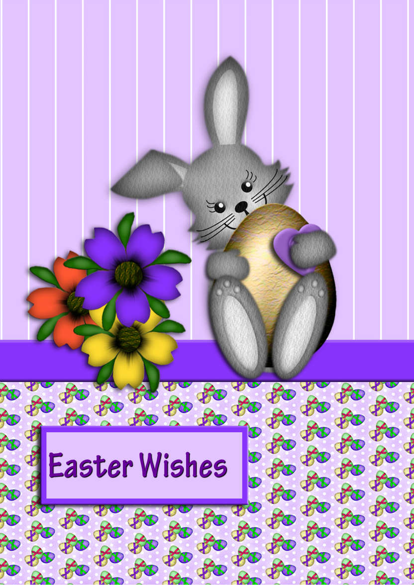 Easter Bunny with Egg - card made with Crafty Bob's Card Creator
