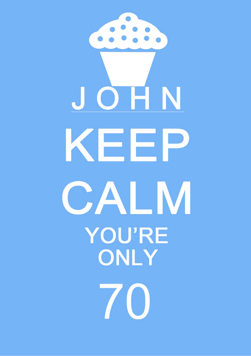 Keep Calm You're Only -  Blue - card made with Crafty Bob's Card Creator
