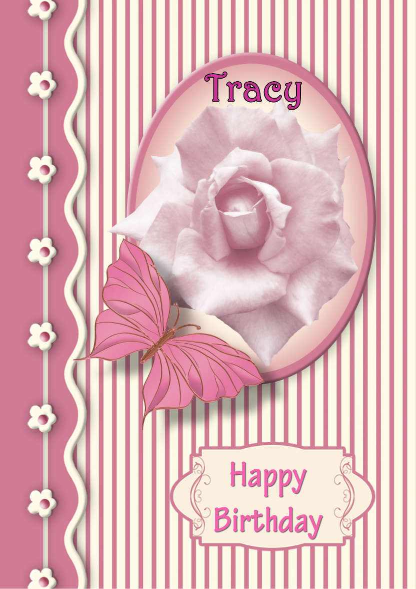 Perfect Pink Rose - card made with Crafty Bob's Card Creator