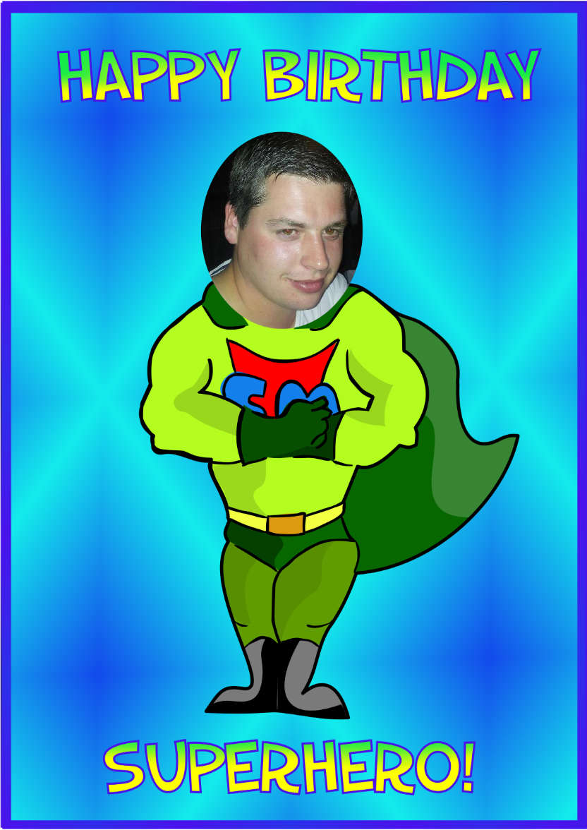 Superhero - card made with Crafty Bob's Card Creator