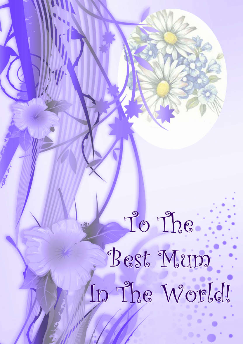 Purple Flourish Photo Card - card made with Crafty Bob's Card Creator