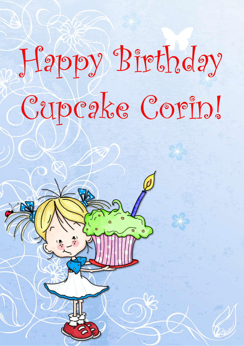Birthday Cupcake Female Card Front - card made with Crafty Bob's Card Creator