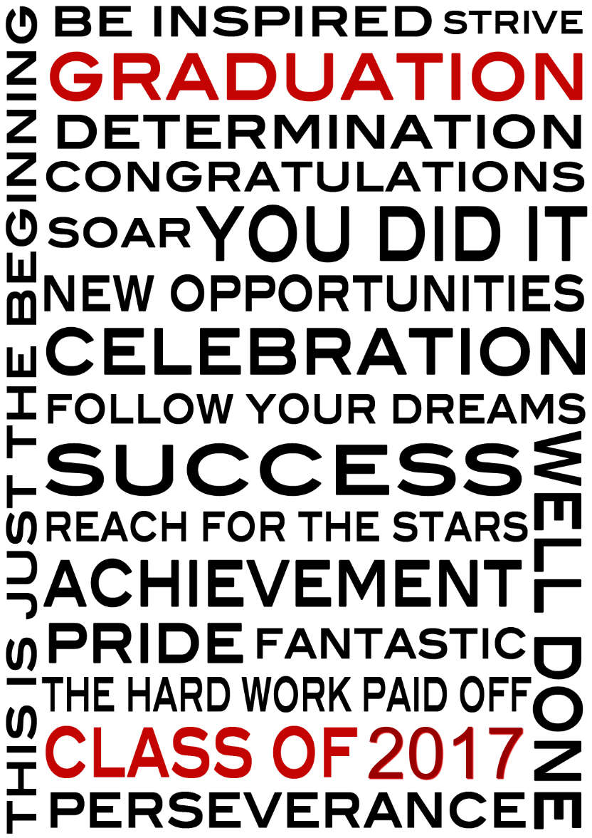 Graduation Word Card - card made with Crafty Bob's Card Creator