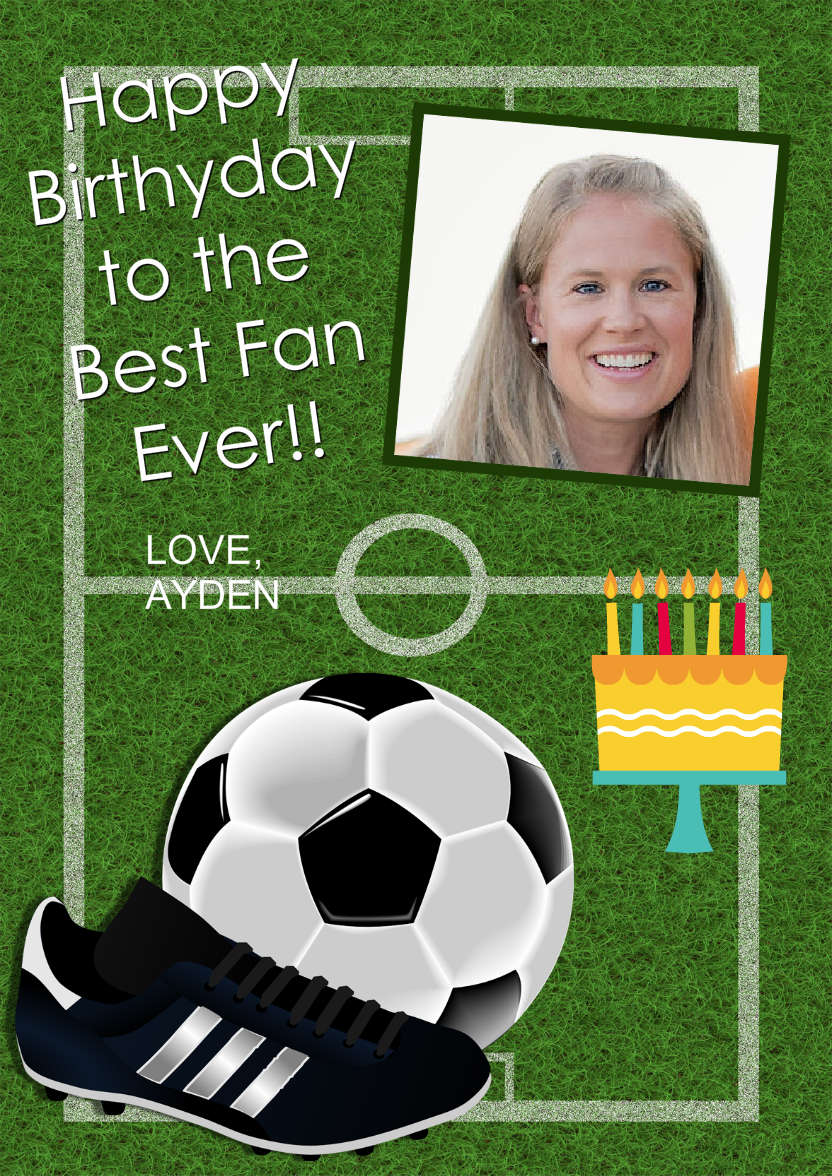 Football Aperture Photo Card - card made with Crafty Bob's Card Creator