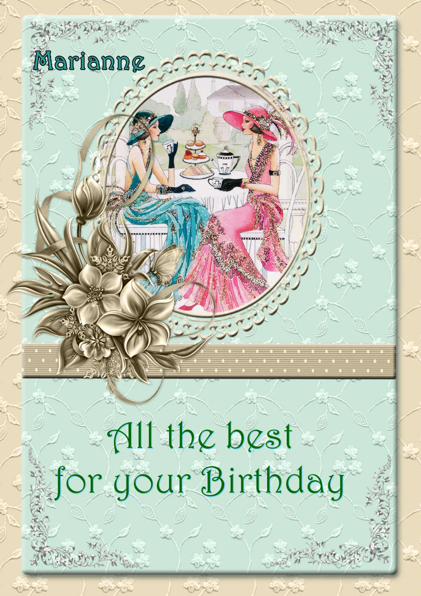 Lacy and Floral Design for Many Occasions - card made with Crafty Bob's Card Creator