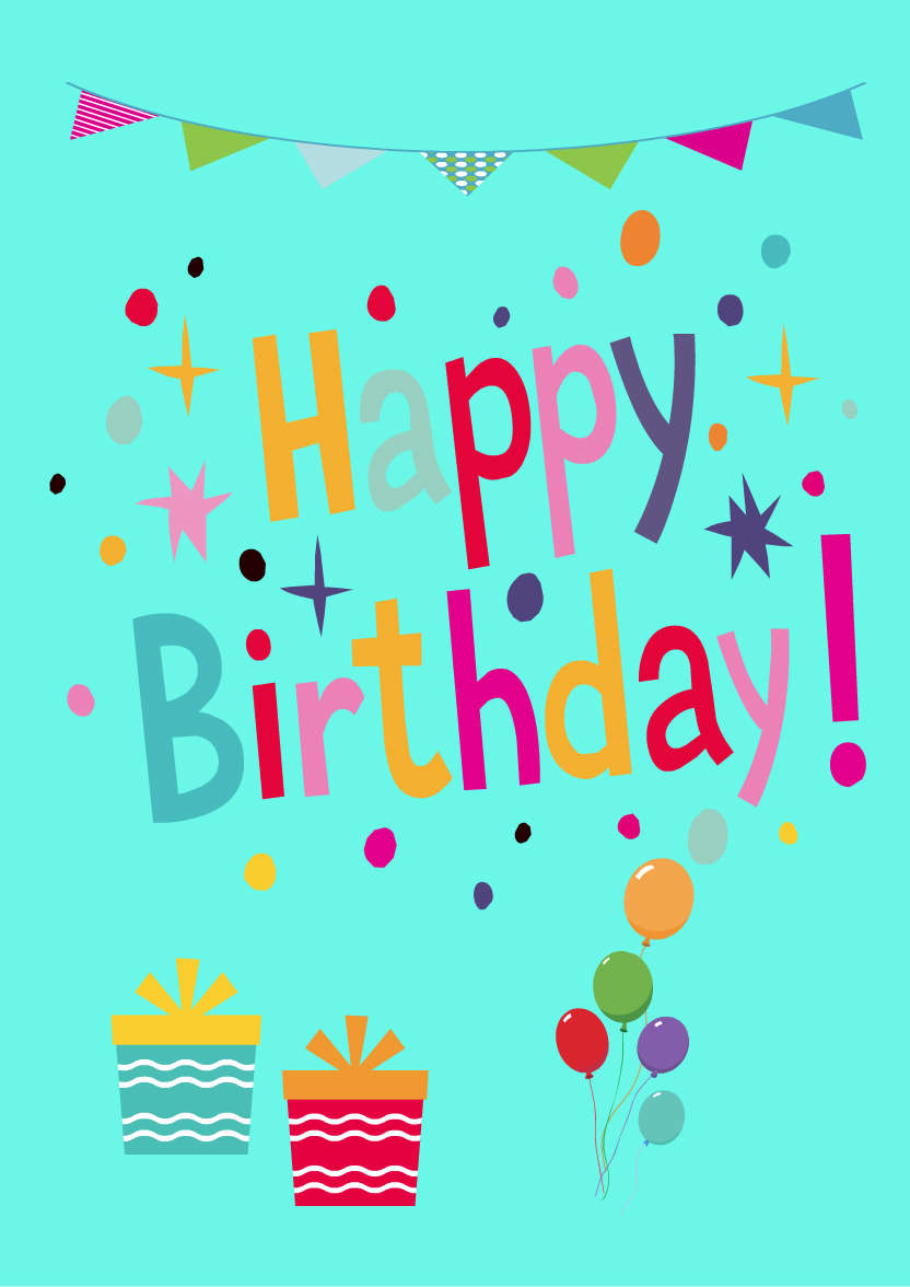 Turquoise Plain Background - card made with Crafty Bob's Card Creator