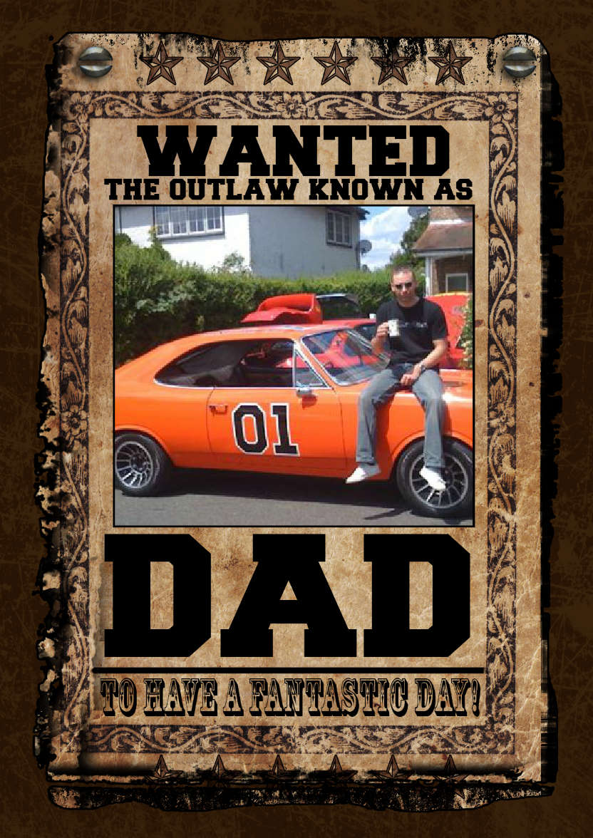 Dad Birthday. Father's Day, Photo Greeting Card - card made with Crafty Bob's Card Creator
