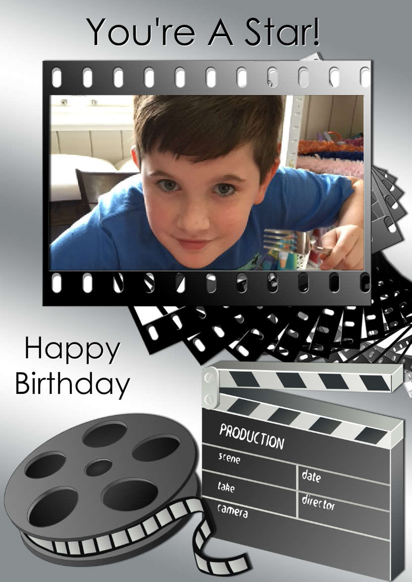 Movie Star Photo Card - card made with Crafty Bob's Card Creator