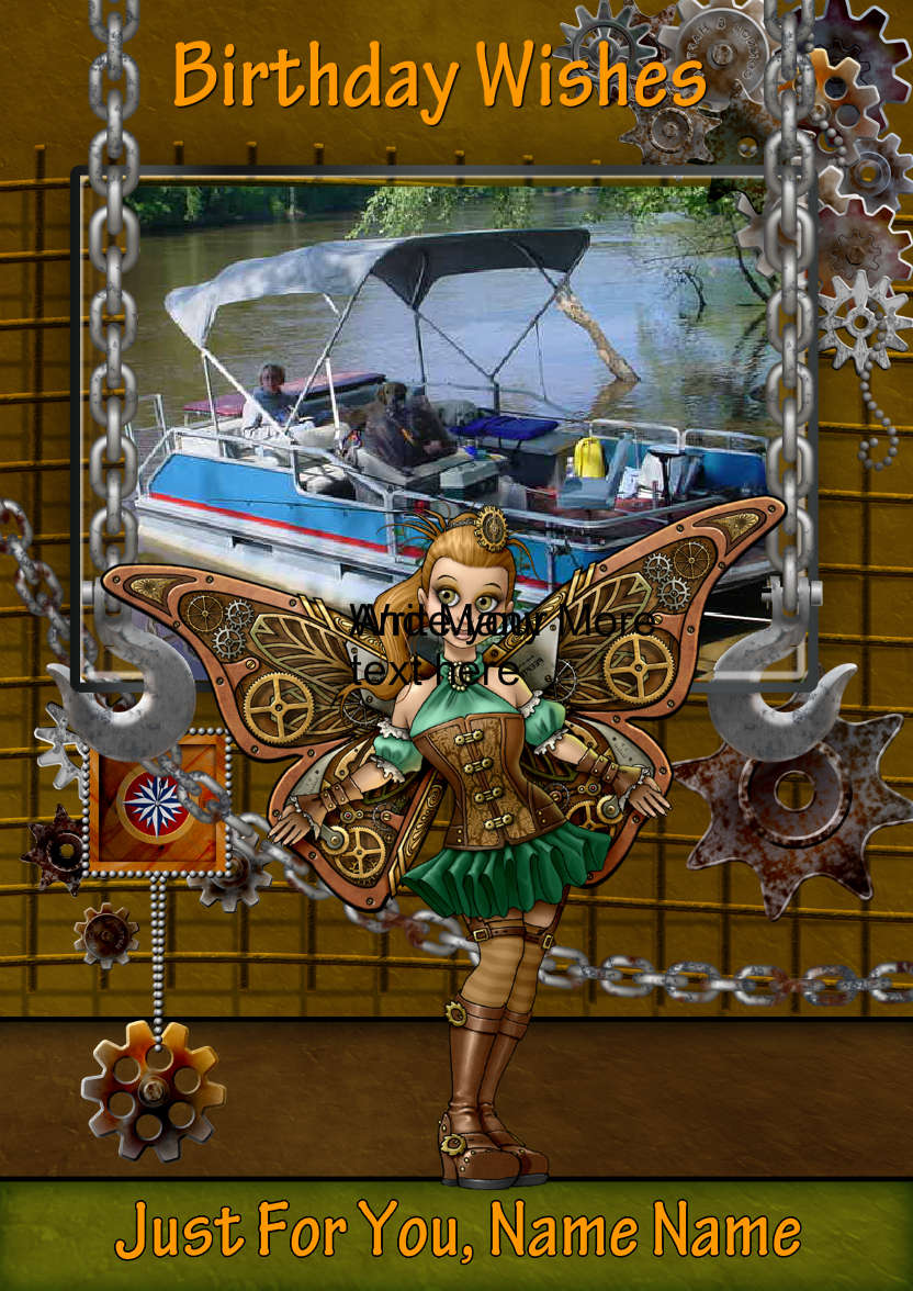 Custom Photo Greeting Card Steampunk Fairy - card made with Crafty Bob's Card Creator