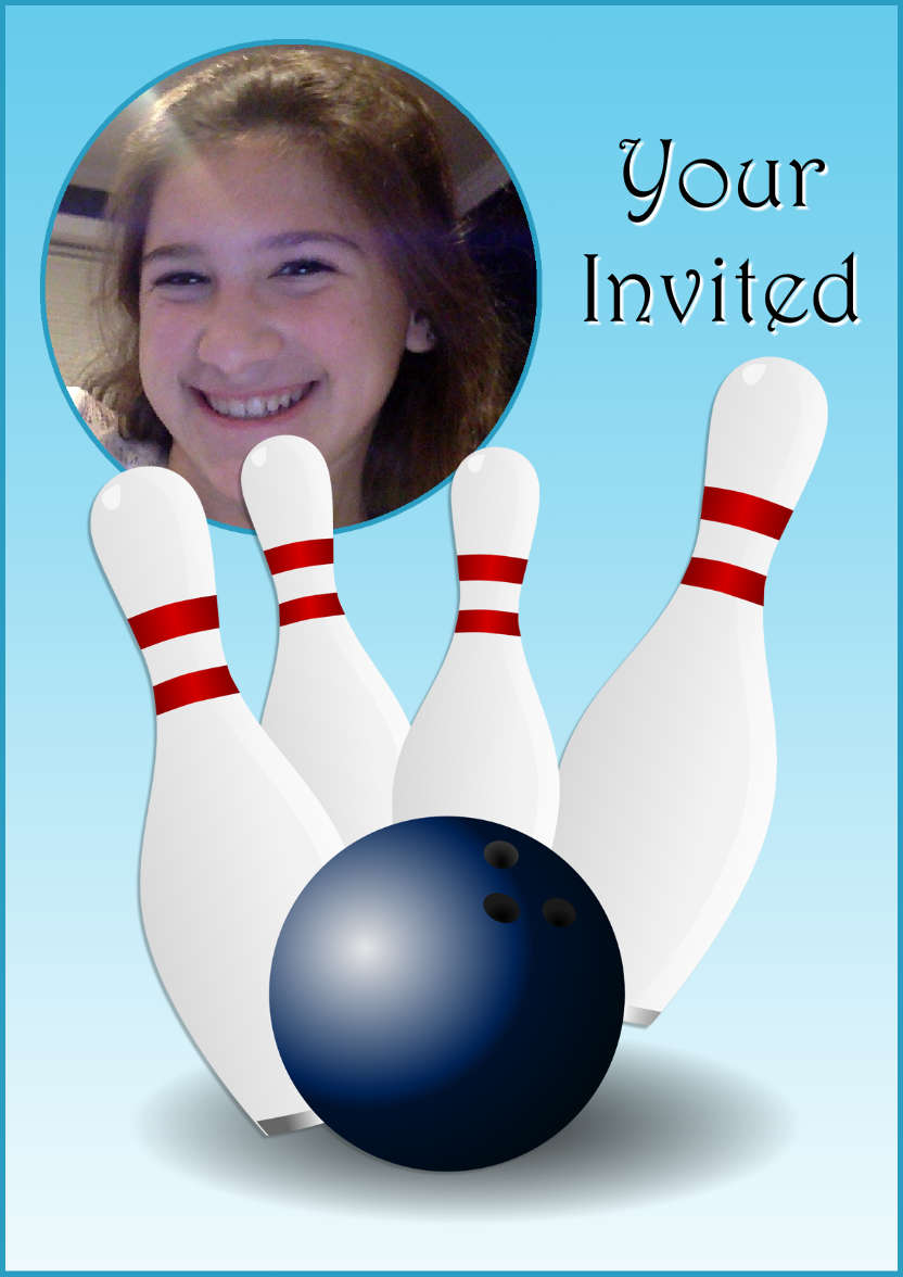 Ten Pin Bowling Aperture Card - card made with Crafty Bob's Card Creator