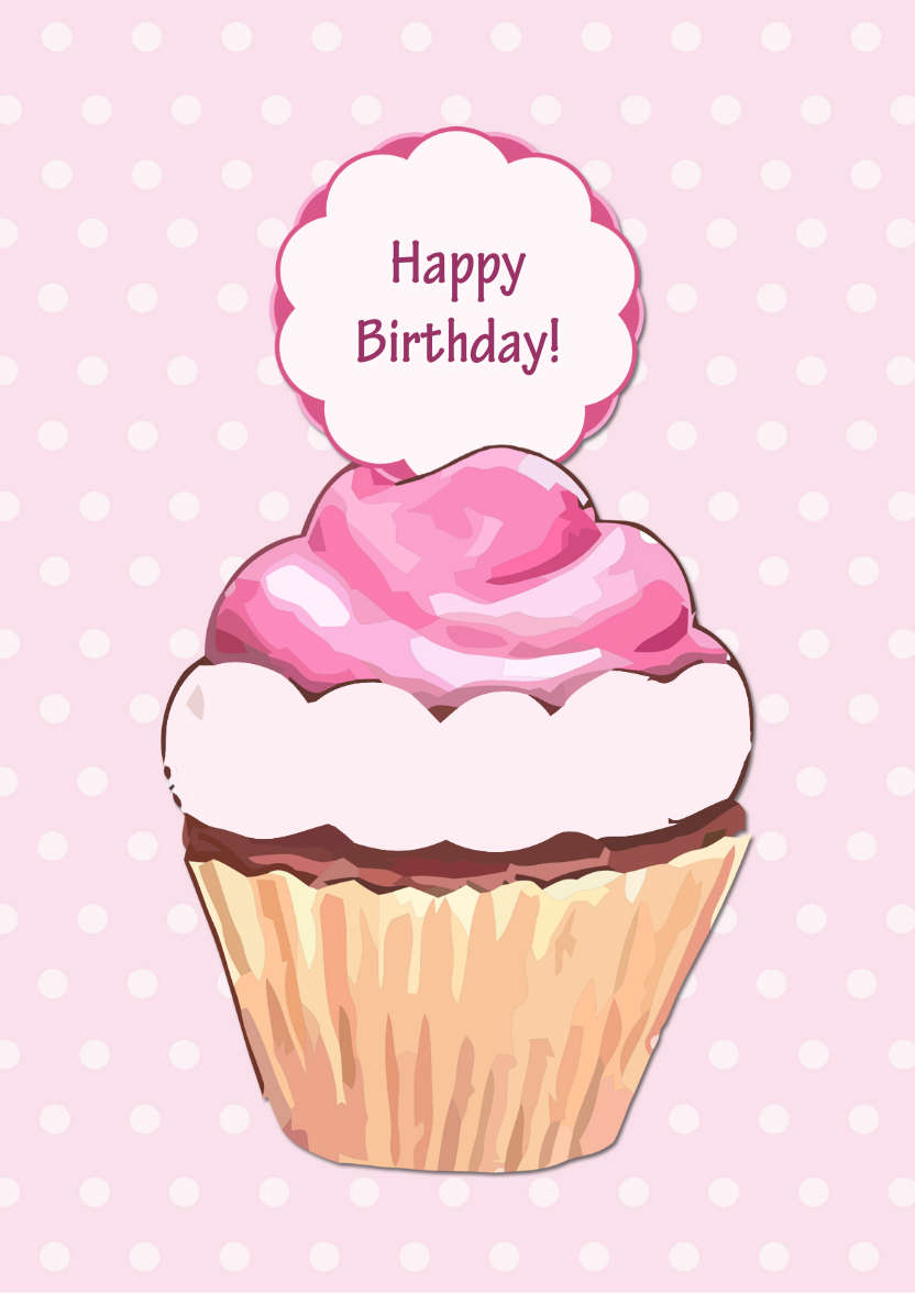 Birthday Cupcake - card made with Crafty Bob's Card Creator
