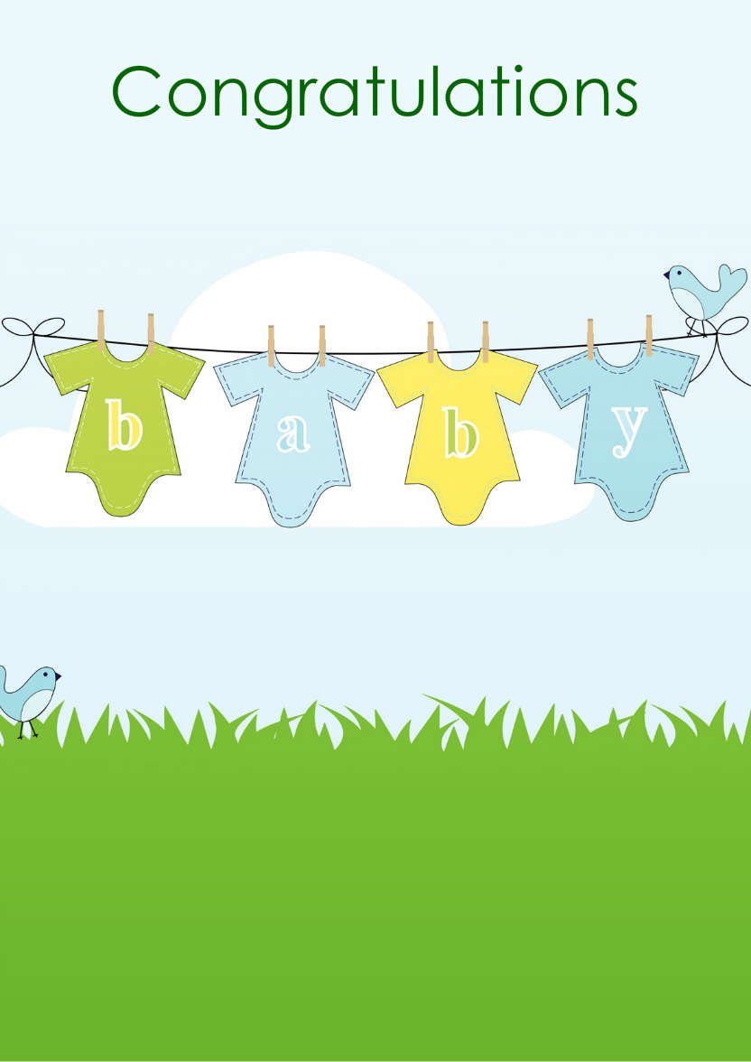 Washing Line New Baby Boy - card made with Crafty Bob's Card Creator