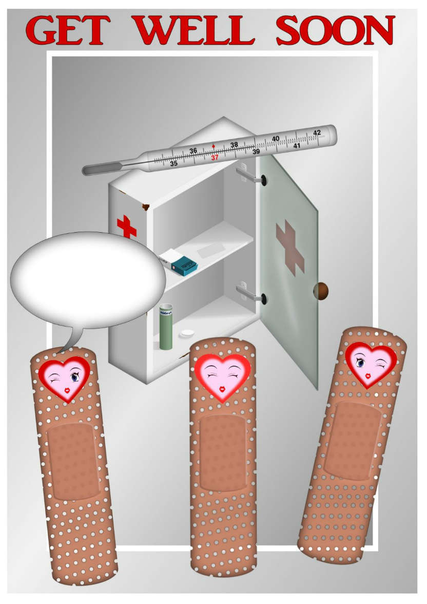 Bandaid -get Well - card made with Crafty Bob's Card Creator