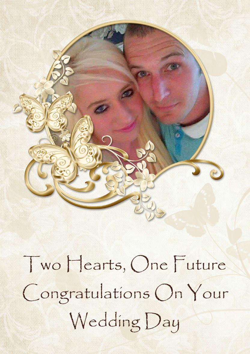 Gold Butterfly Aperture Photo Card - card made with Crafty Bob's Card Creator