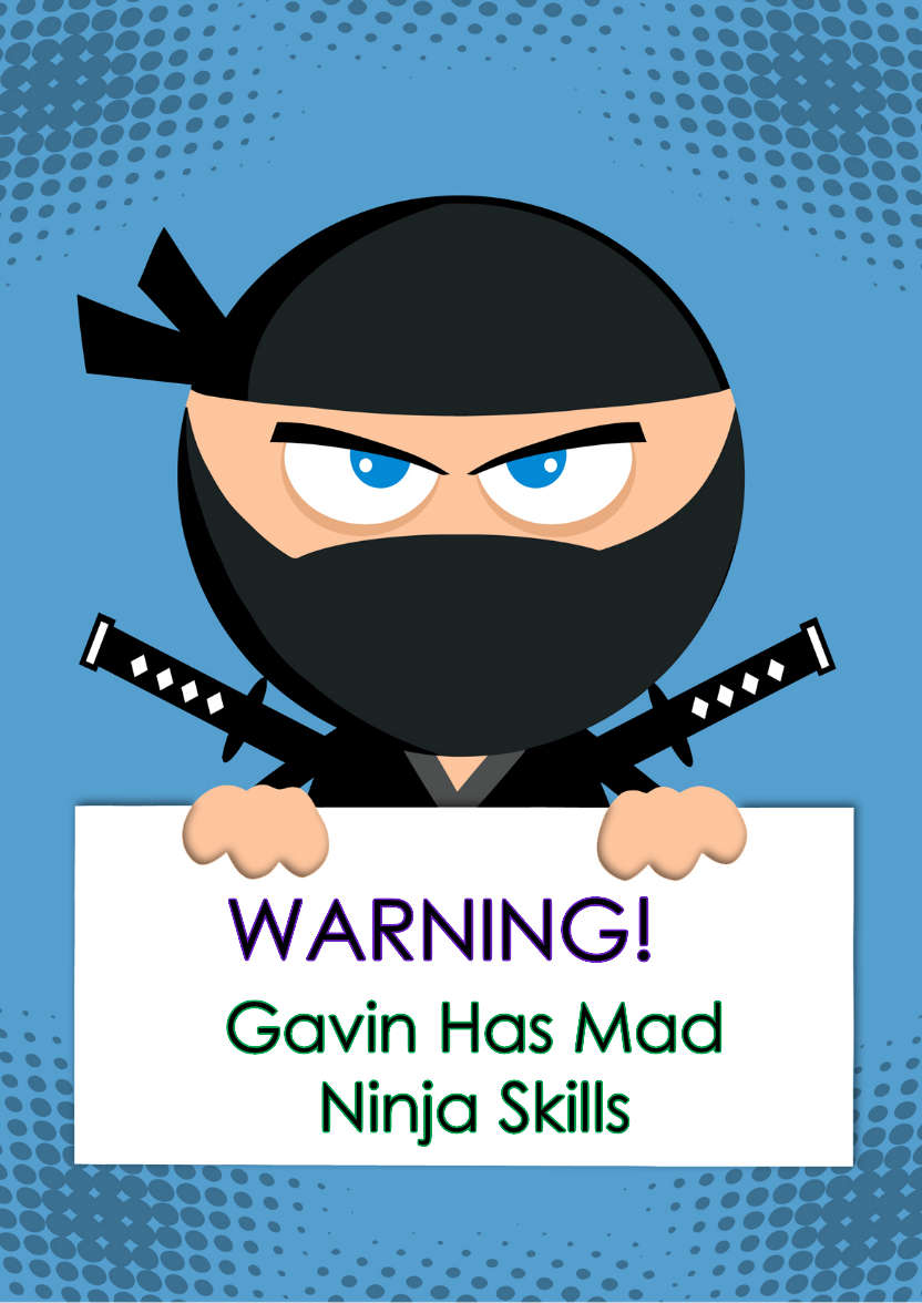 Ninja Warrior Card - card made with Crafty Bob's Card Creator