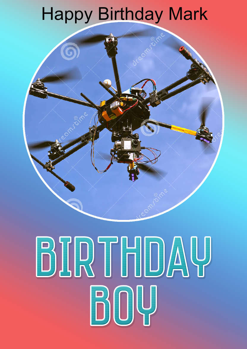 Birthday Boy Photo Card - card made with Crafty Bob's Card Creator