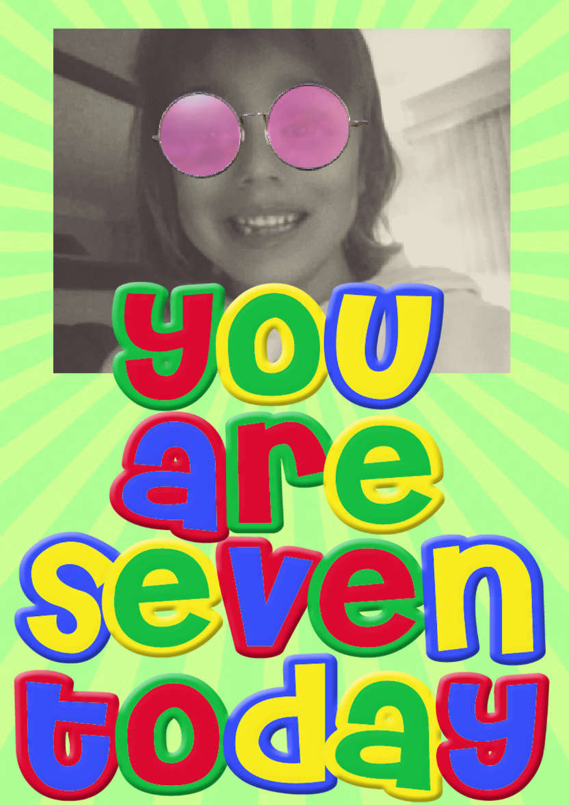 You Are Seven Boys Birthday Card - card made with Crafty Bob's Card Creator