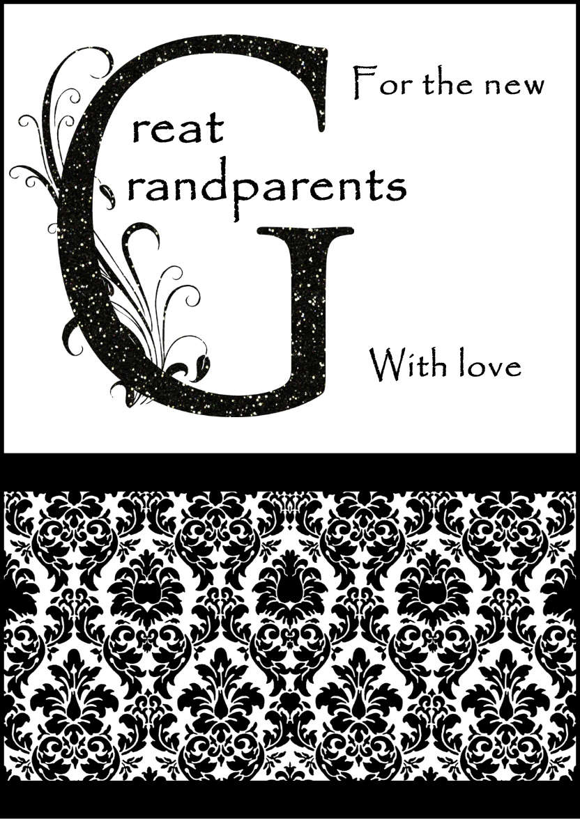 Damask Monogram Letter g Card - card made with Crafty Bob's Card Creator