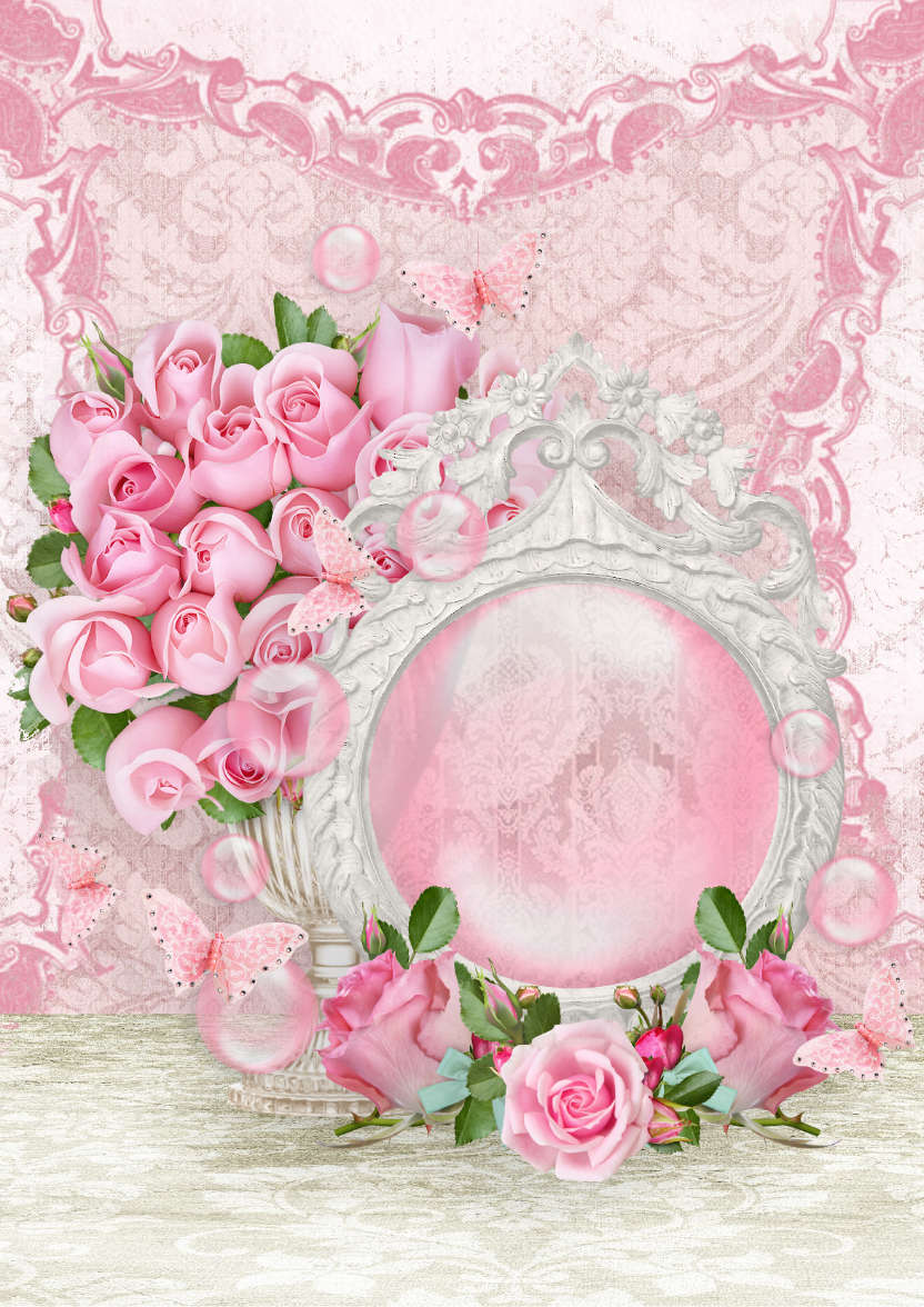 Lace and Roses Card Front - card made with Crafty Bob's Card Creator
