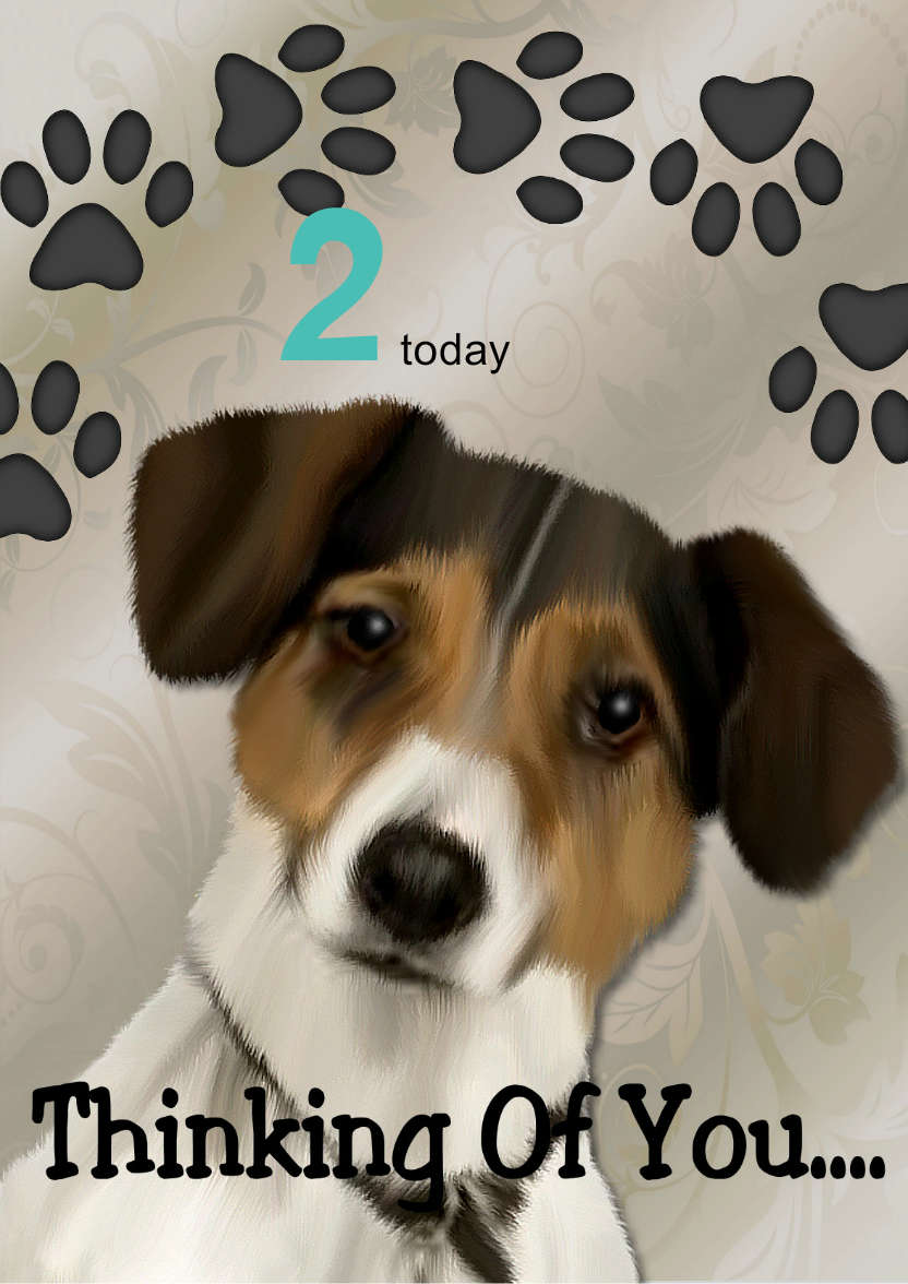 Thinking of You Puppy - card made with Crafty Bob's Card Creator