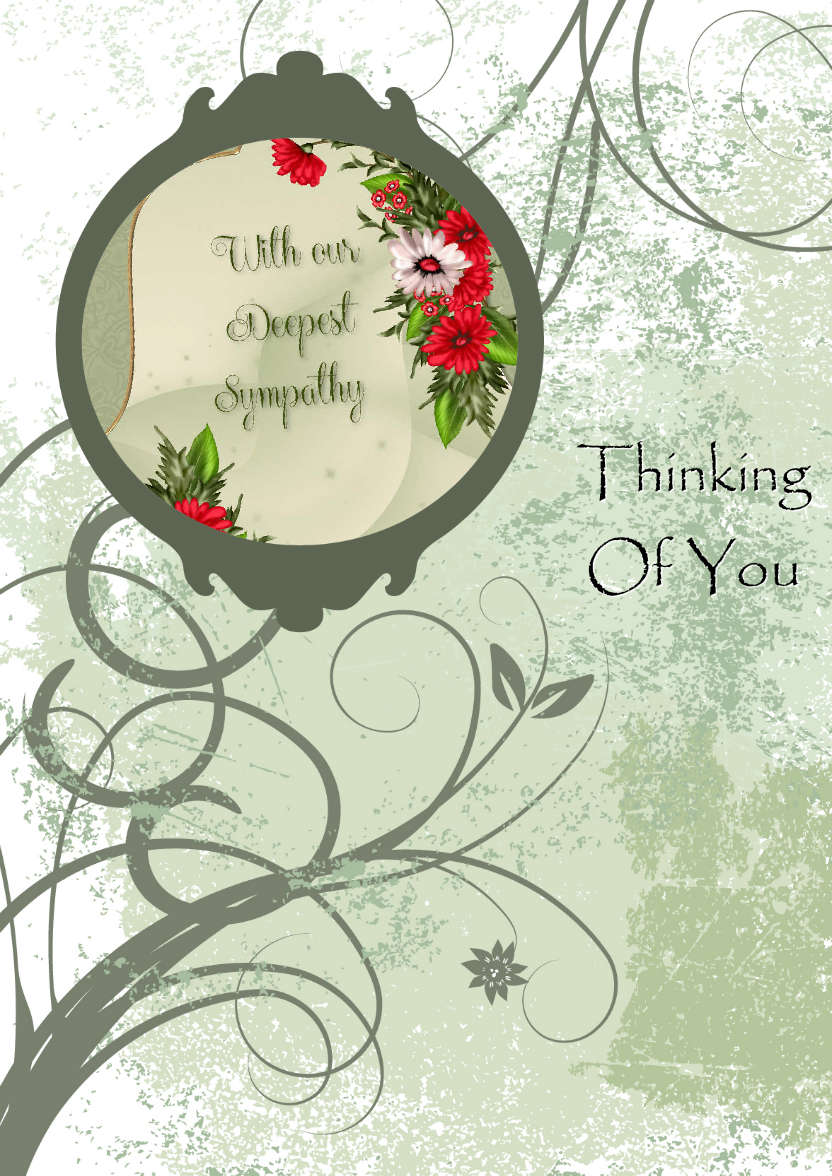 Green Floral Swirls Aperture Card Front - card made with Crafty Bob's Card Creator