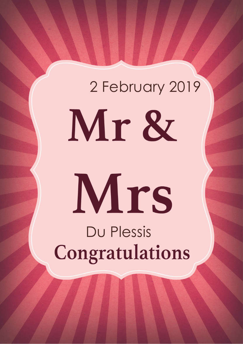 Mr & Mrs Modern Wedding Card - card made with Crafty Bob's Card Creator