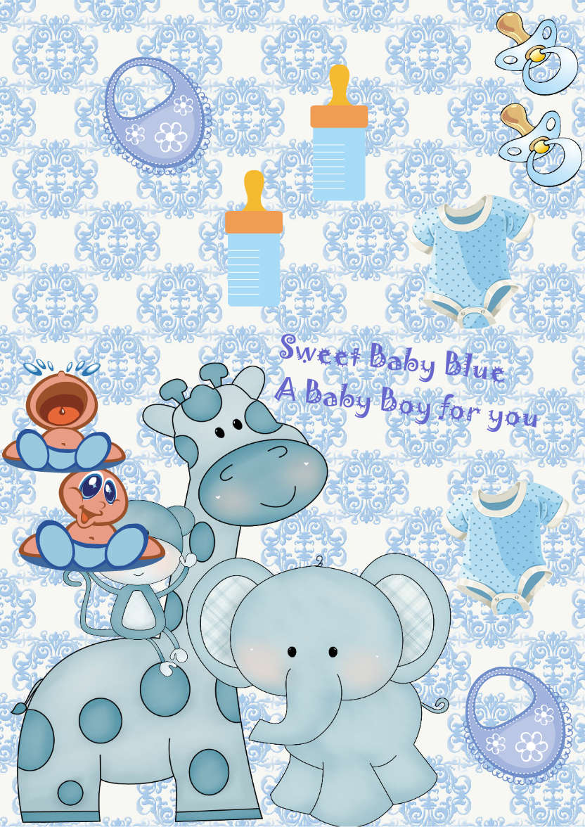New Baby Boy - card made with Crafty Bob's Card Creator