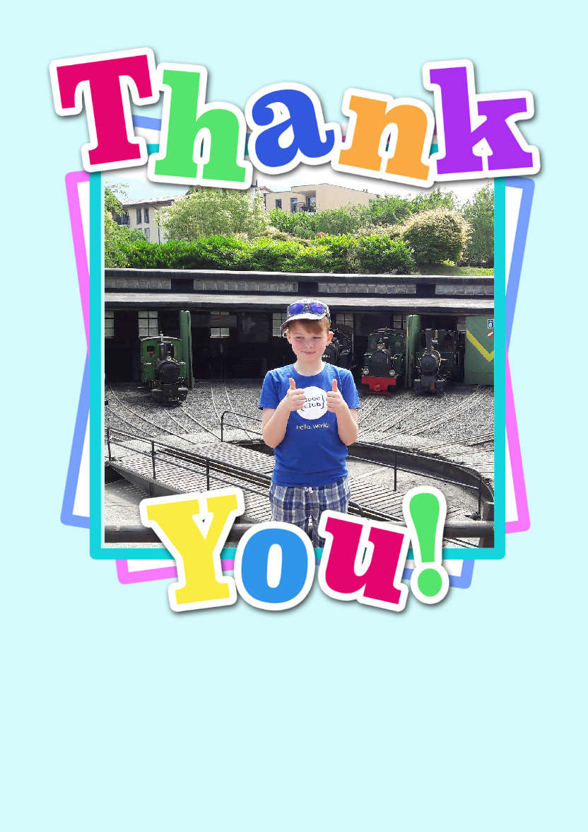Thank You Aperture Card Front - card made with Crafty Bob's Card Creator