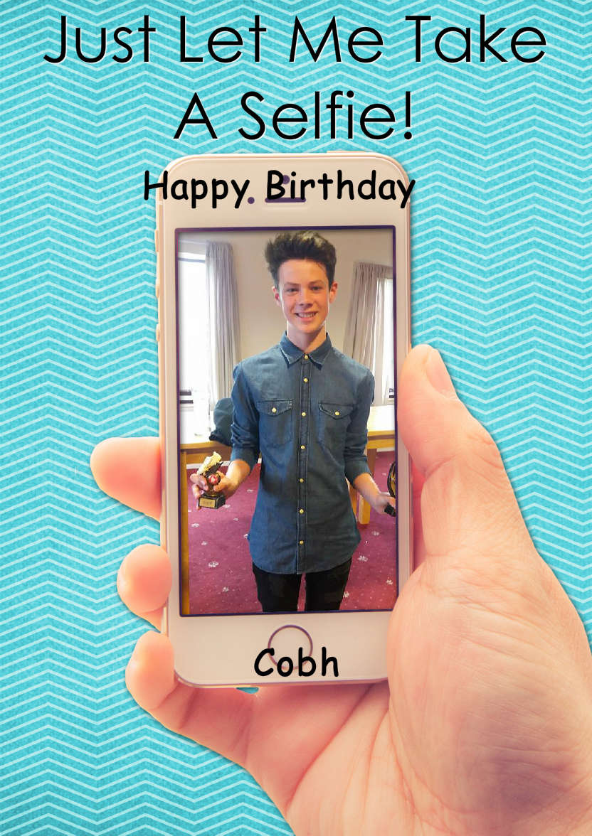Selfie Mobile Phone Card - card made with Crafty Bob's Card Creator