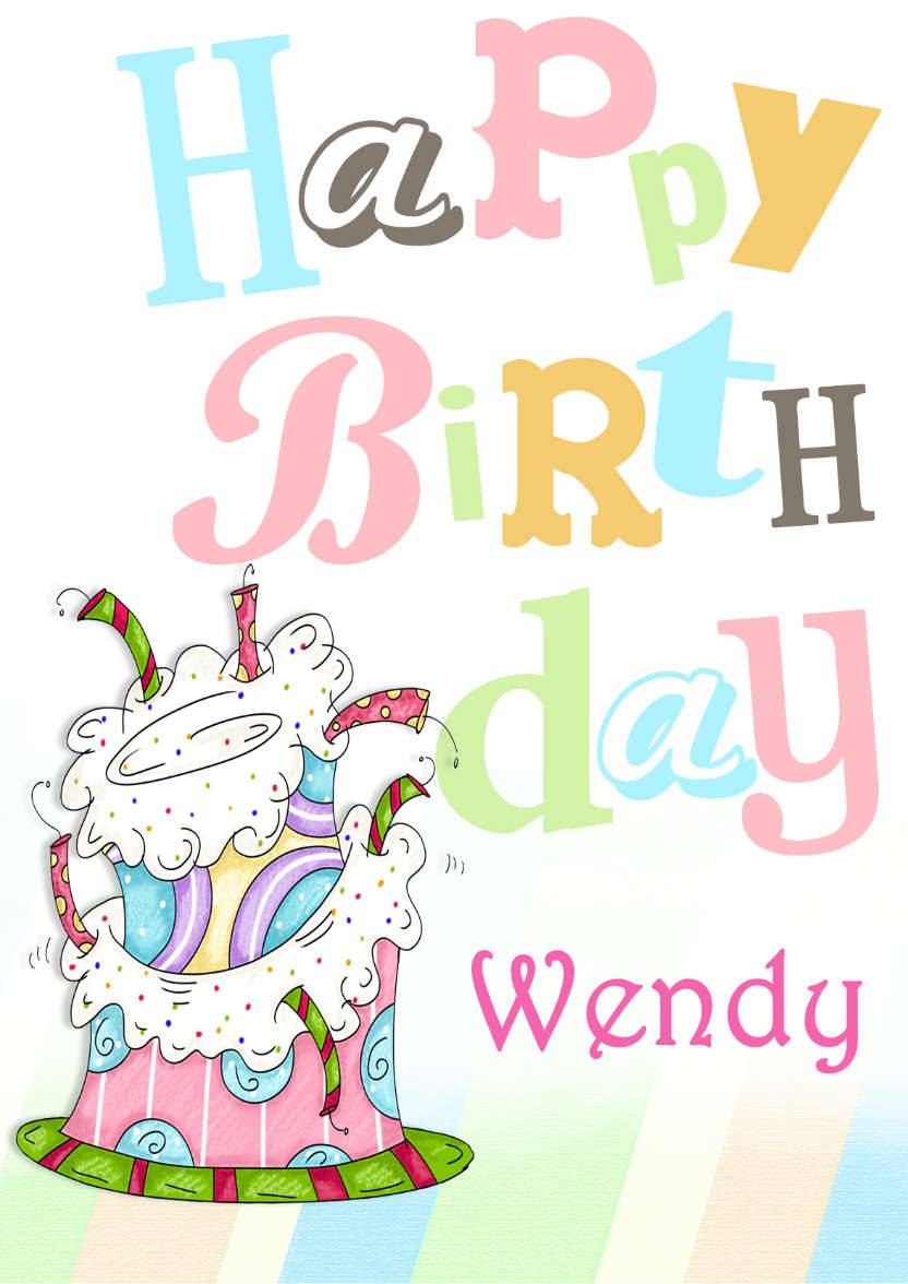 Funky Birthday Cake Card - card made with Crafty Bob's Card Creator