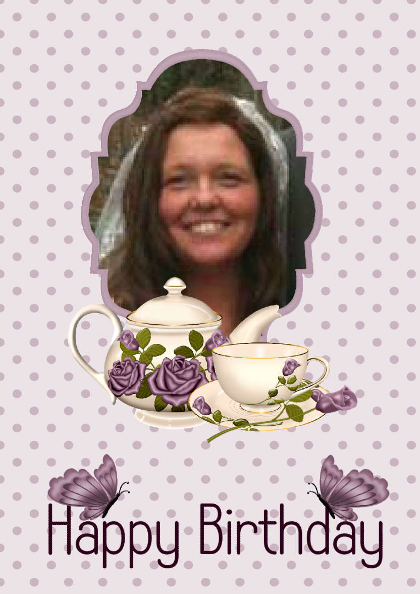 Birthday Tea Time - card made with Crafty Bob's Card Creator