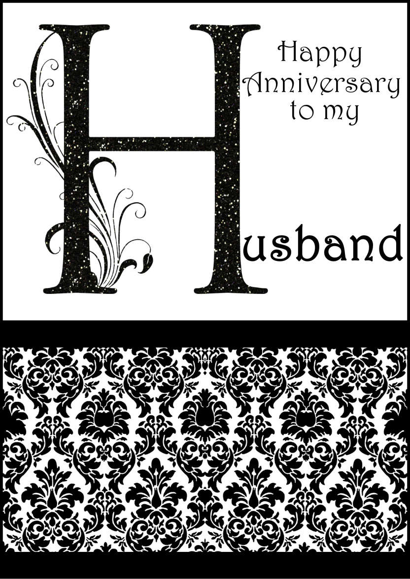 Damask Monogram Letter H Card - card made with Crafty Bob's Card Creator