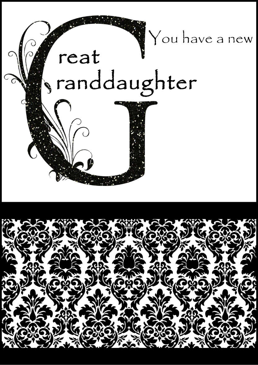 Damask Monogram Letter g Card - card made with Crafty Bob's Card Creator