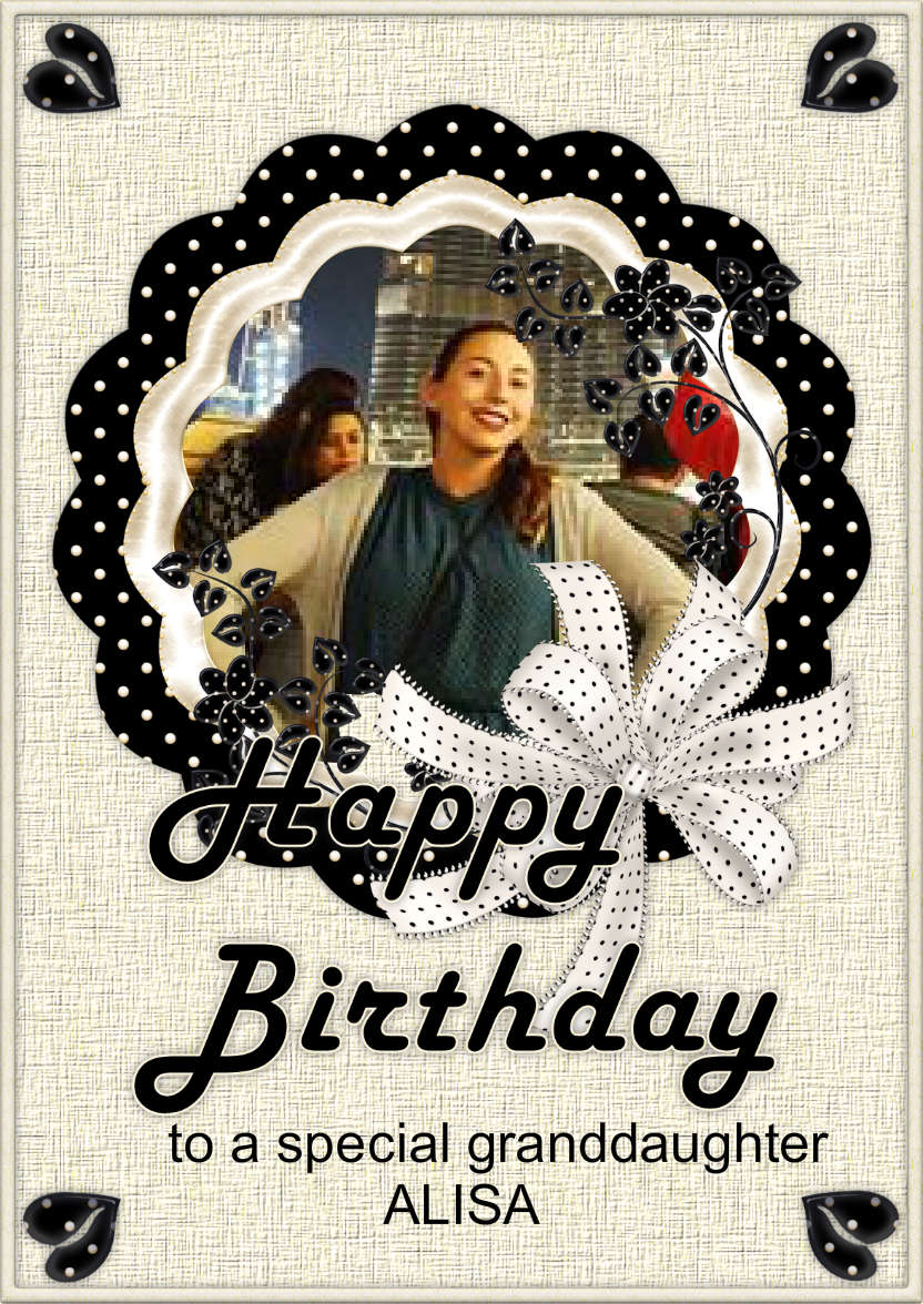 Creamy Black Birthday Dot's - card made with Crafty Bob's Card Creator